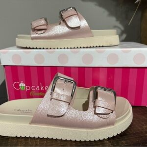 Cupcake Couture Glittery Pink Kids Sandals
